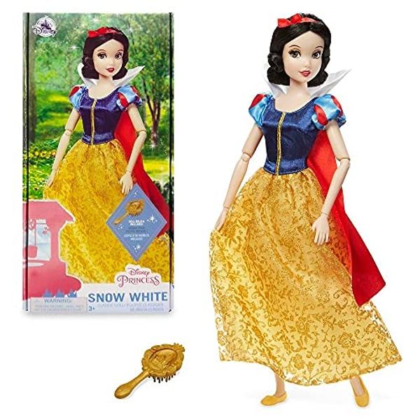 Muñeca clásica oficial de Disney Princess (Blancanieves), 28 cm, incluye un cepillo con detalles moldeados, juguete totalmente articulado con atuendo clásico - Juguetes de princesa.