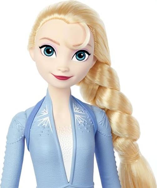 Juguetes de Frozen de Mattel Disney: Muñeca Elsa Singing Adventure con ropa distintiva que canta "Into the Unknown" de la película Frozen 2 de Disney..