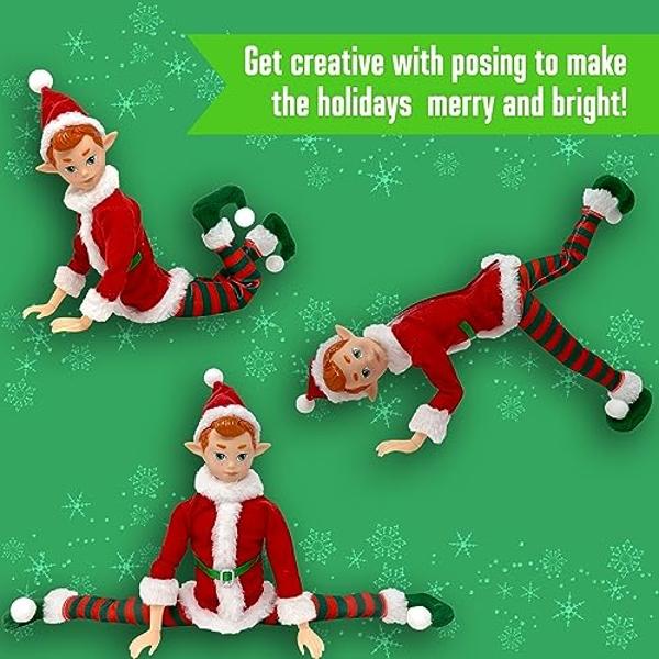 Muñecos elfos originales: elfos navideños articulados de 30 cm para niños o decoración.