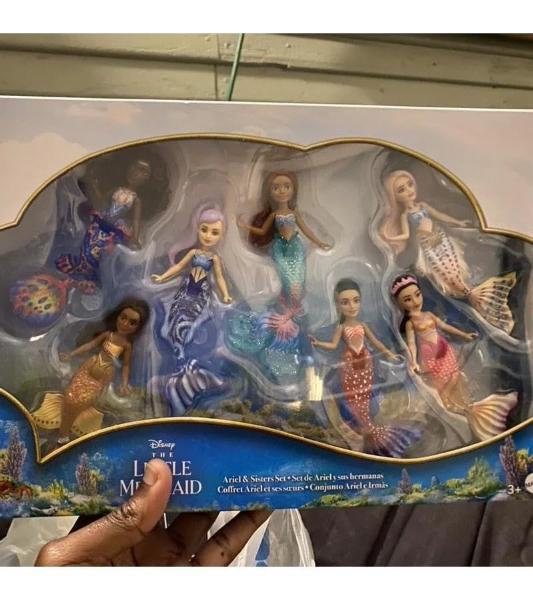 Juguetes de princesas Disney de Mattel, La Sirenita Ariel y sus hermanas, conjunto de muñecas pequeñas, colección de 7 muñecas de sirena, inspiradas en la película.