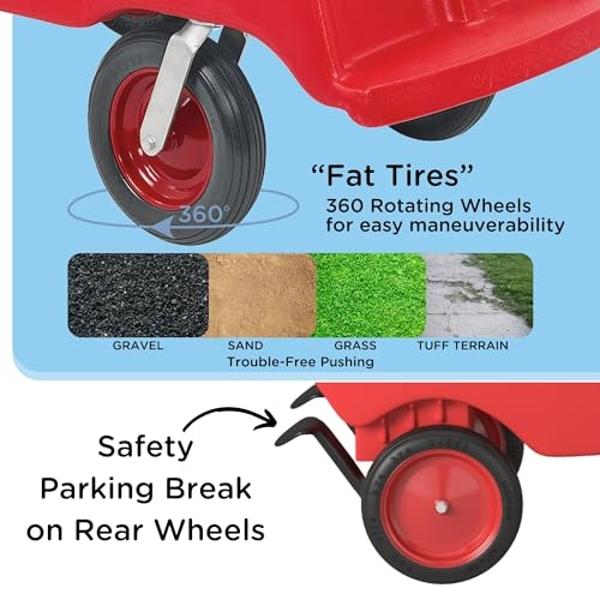 Cochecito Bye Bye Buggy para 6 pasajeros de Children’s Factory, robusto y apto para guarderías, con neumáticos anchos, hebillas de seguridad fáciles de abrochar, freno de estaciona.