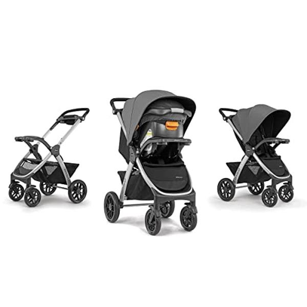 Sistema de viaje Chicco Bravo Trio 3 en 1, cochecito Bravo de plegado rápido con asiento infantil para auto KeyFit 30 y base, conjunto de asiento infantil para auto y cochecito | G.
