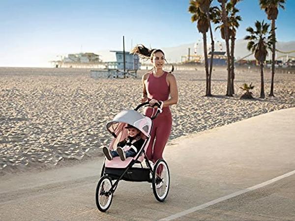 Cochecito de bebé compacto Ergobaby Metro+ Deluxe, ligero y plegable, ideal para el avión (soporta hasta 22,7 kg), compatible con asiento de coche, color gris Londres.