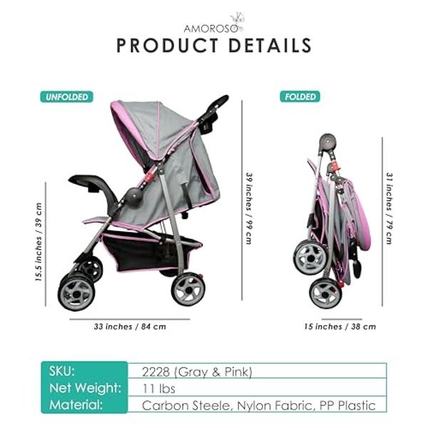 Cochecito Chicco Liteway®, plegable, compacto y ligero, con marco de aluminio y diseño tipo paraguas, para bebés y niños pequeños de hasta 18 kg | Azul ártico.
