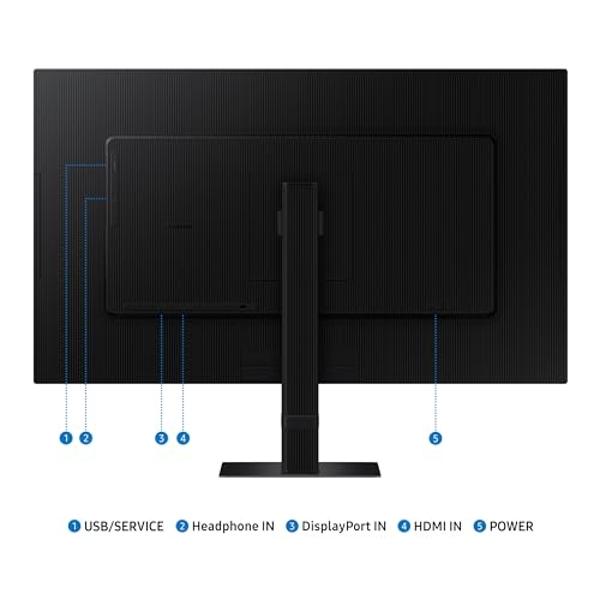 Monitor Samsung ViewFinity S7 (S70D) de 27 pulgadas, 4K UHD, HDR10, varios puertos, soporte de fácil instalación, protección ocular avanzada, LS27D702EANXGO, 2024.