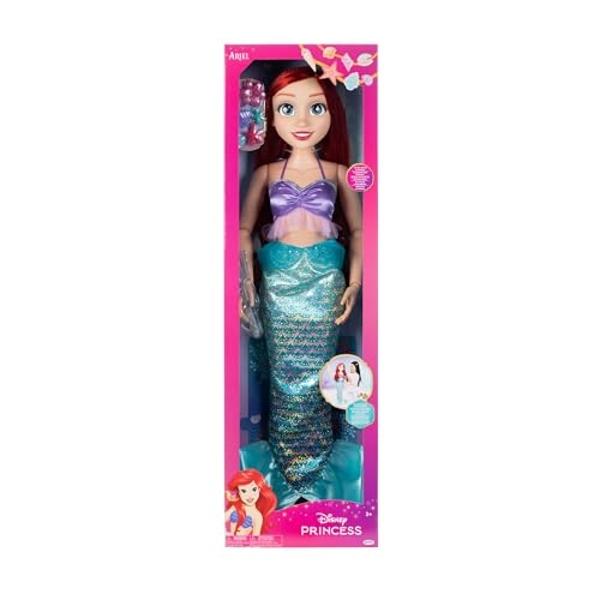 Muñeca Disney Princess Ariel Playdate de 32" de alto y articulada, muñeca de mi tamaño con traje de sirena, viene con Dinglehopper para peinar su largo cabello rojo y horquillas de.
