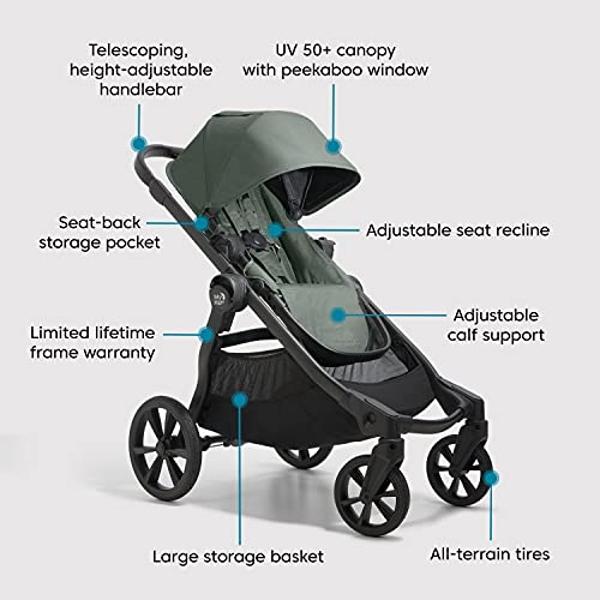 Cochecito modular individual o doble City Select® 2 de Baby Jogger®, color salvia.