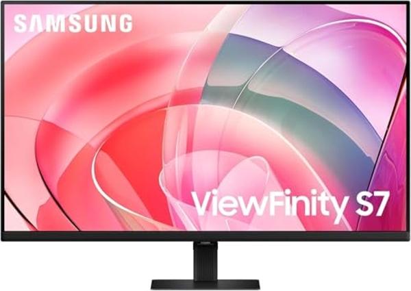 Monitor Samsung ViewFinity S7 (S70D) de 27 pulgadas, 4K UHD, HDR10, varios puertos, soporte de fácil instalación, protección ocular avanzada, LS27D702EANXGO, 2024.