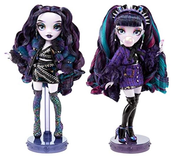 Rainbow High Shadow High Edición Especial Twins - Pack de 2 Muñecas de Moda. Conjuntos de diseñador morados y negros con accesorios. Ideal como regalo para niñas de 6 a 12 años y c.