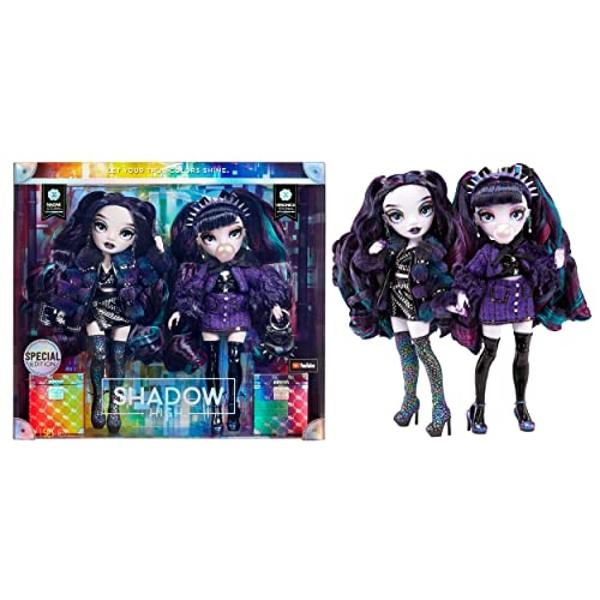 Rainbow High Shadow High Edición Especial Twins - Pack de 2 Muñecas de Moda. Conjuntos de diseñador morados y negros con accesorios. Ideal como regalo para niñas de 6 a 12 años y c.