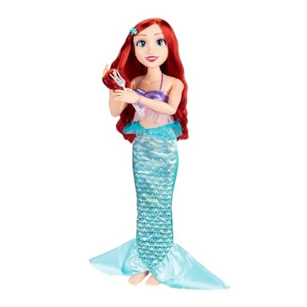 Muñeca Disney Princess Ariel Playdate de 32" de alto y articulada, muñeca de mi tamaño con traje de sirena, viene con Dinglehopper para peinar su largo cabello rojo y horquillas de.