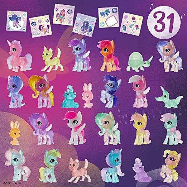 Calendario de Adviento de My Little Pony: Una Nueva Generación: Fiesta en la Nieve, juguete para niños - 25 piezas sorpresa, incluyendo 16 figuras de poni (Exclusivo de Amazon).