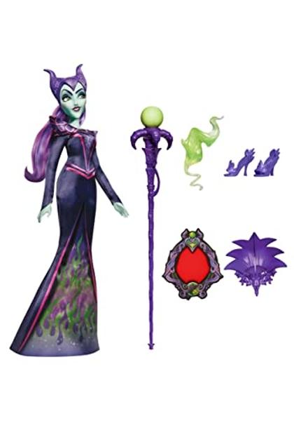 Muñeca de moda Maléfica de Disney Villains, accesorios y ropa extraíble, juguete de Disney Villains para niños de 5 años en adelante.