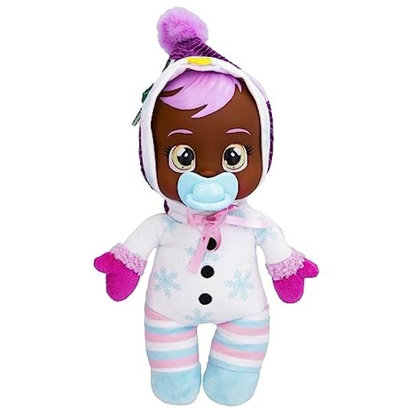 Bebés Llorones Tiny Cuddles Christmas Holly - Muñecas de 23 cm, Lloran Lágrimas Reales, Pijama Blanco con Muñeco de Nieve.