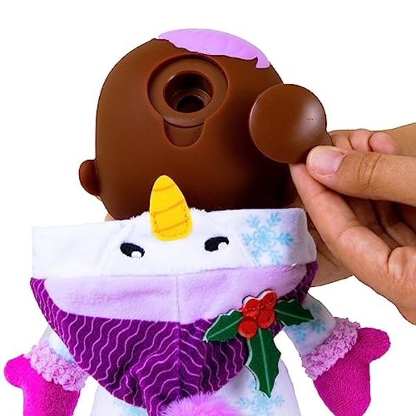 Bebés Llorones Tiny Cuddles Christmas Holly - Muñecas de 23 cm, Lloran Lágrimas Reales, Pijama Blanco con Muñeco de Nieve.