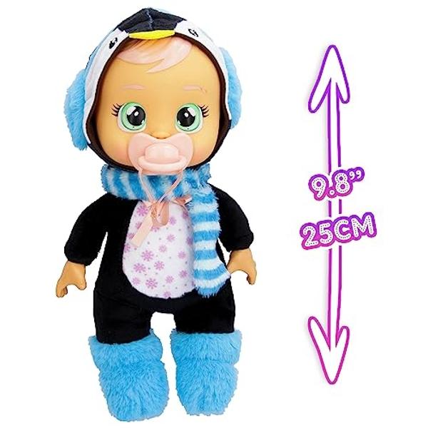 Bebés Llorones Pequeños Mimos Navideños Izzy - Muñecas Bebé de 23 cm, Lloran Lágrimas Reales, Pijama con temática de Pingüino Azul.