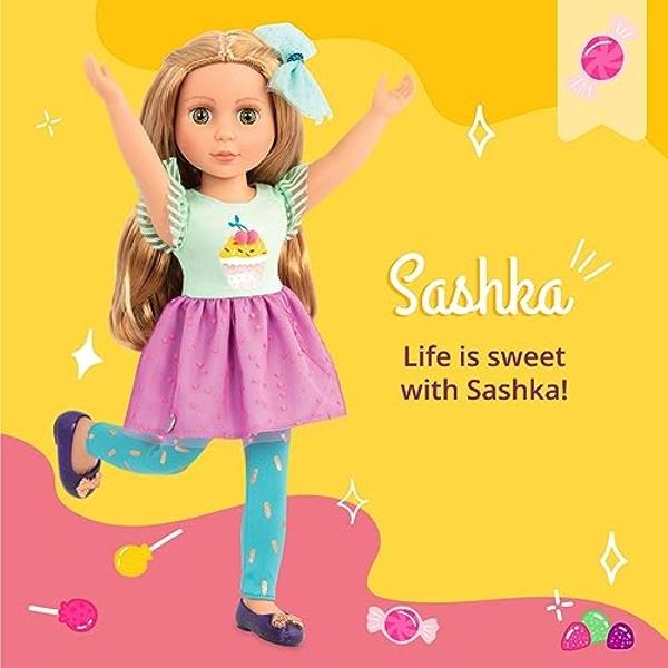 Glitter Girls - Muñeca de moda articulada Sashka de 14 pulgadas para niñas de 3 años en adelante.