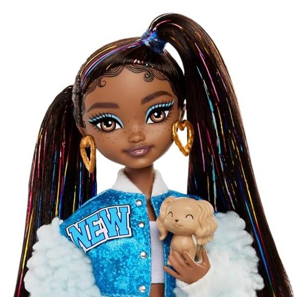 Muñeca Barbie Dream Besties y accesorios, Brooklyn, muñeca articulada de moda con cabello largo y negro, 9 piezas con temática musical.