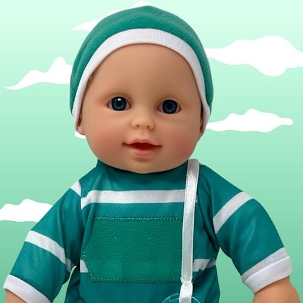Bebés Llorones Pequeños Mimos Navideños Noelle - Muñecas de 23 cm, Lloran Lágrimas Reales, Pijama con Árbol de Navidad Rojo y Verde.