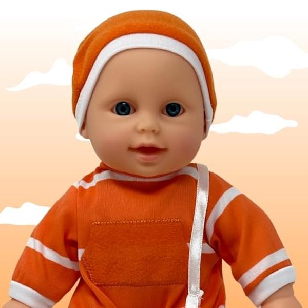 Muñeca de cuerpo blando de 28 cm de The New York Doll Collection en caja de regalo. Juguete de 28 cm para niños, niñas y bebés. Incluye chupete..