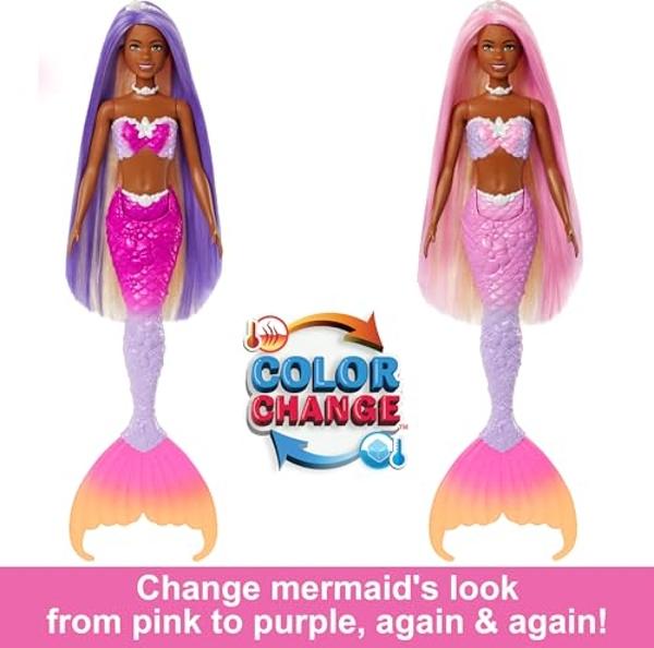 Barbie Muñeca mágica cambiante de color de sirena de Malibú Rosa| Kidinn