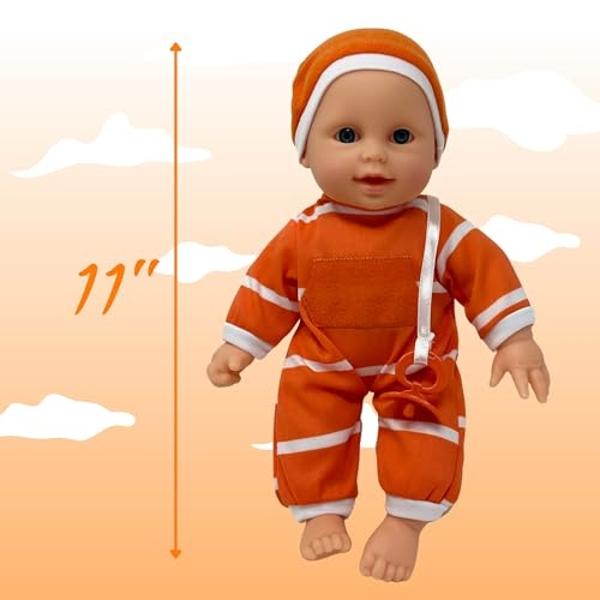 Muñeca de cuerpo blando de 28 cm de The New York Doll Collection en caja de regalo. Juguete de 28 cm para niños, niñas y bebés. Incluye chupete..