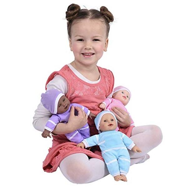 Muñeca de cuerpo blando de 28 cm de The New York Doll Collection en caja de regalo. Juguete de 28 cm para niños, niñas y bebés. Incluye chupete..