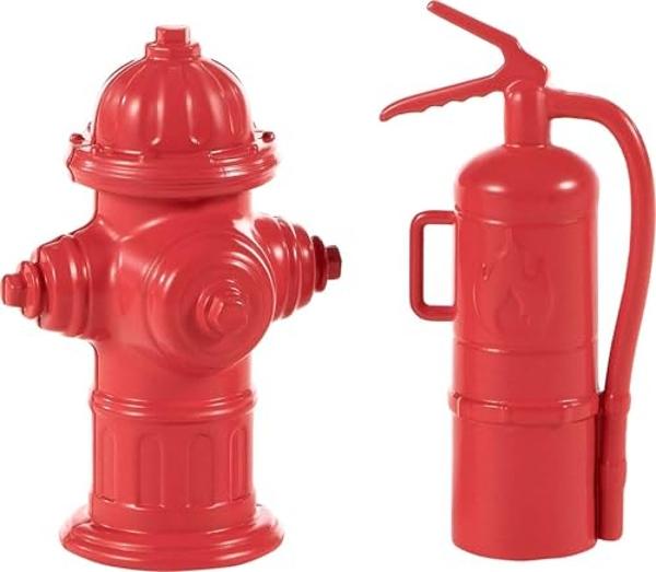 Conjunto de Barbie: Carreras, bombero, muñeca rubia, figura de cachorro, muebles y accesorios..