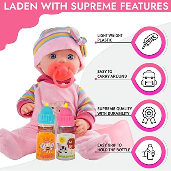 Bebés Llorones Pequeños Mimos Halloween Agatha - Muñecas de 23 cm, Lloran Lágrimas Reales, Pijama Rosa y Morado con Temática de Bruja.