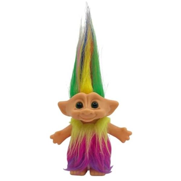 Llavero De Muñeca Troll De La Suerte – 10 Cm De Altura – Cabello Colorido Y Cierre De Langosta – Amuleto Antipérdida Para Bolsos Y Llaveros