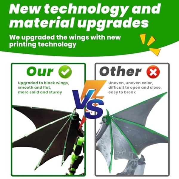 MIGESS (Ensamblaje completo) Figura de acción T13, Maniquí 13, Robot articulado con alas de demonio, Robot Titán 13, Misión 13, Accesorios para figura de acción T13 (Verde y negro).