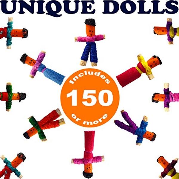 150 Muñecas de Preocupación de Guatemala - Niñas y Niños - Muñecas Guatemaltecas - Mayas - Problemas - Ansiedad - Personas - Mexicanas - (2.5 cm) (Paquete de 150).
