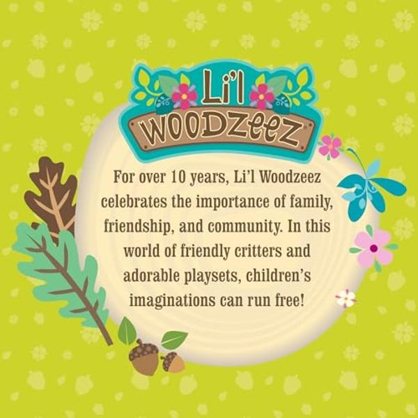 Li'l Woodzeez – La familia de ranas Croakalily – Juego de 4 figuras articuladas de ranas coleccionables con libro de cuentos – Figuras de muñecas para jugar a la imaginación – Jugu.