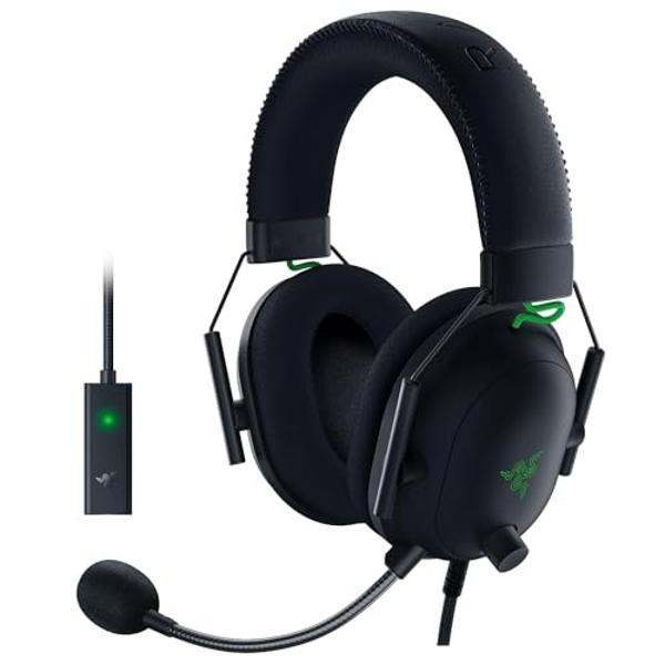 Auriculares para juegos Razer BlackShark V2: Sonido envolvente espacial THX 7.1 - Controladores de 50 mm - Micrófono extraíble - Para PC, PS4, PS5, Switch, Xbox One, Xbox Series X|.