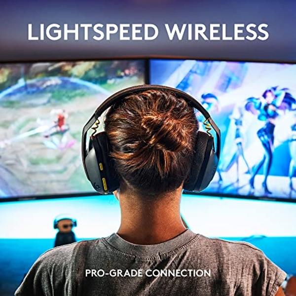 Auriculares inalámbricos para juegos Bluetooth Logitech G435 LIGHTSPEED: ligeros, micrófonos integrados, batería de 18 h, compatibles con Dolby Atmos, PC, PS4, PS5, Nintendo Switch.