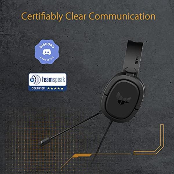 Auriculares con cable ASUS TUF Gaming H1 | Micrófono certificado por Discord, sonido envolvente 7.1, controladores de 40 mm, 3,5 mm, ligeros, para PC, Switch, PS4, PS5, Xbox One, X.
