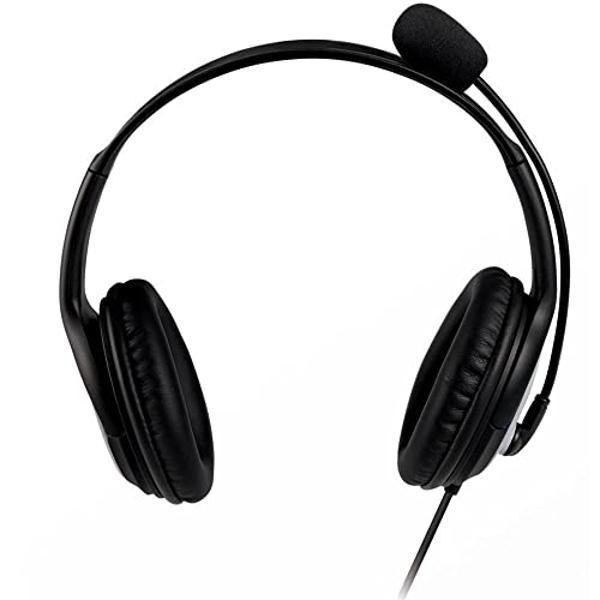 Auriculares Microsoft LifeChat LX-3000 (JUG-00013) con sonido estéreo nítido, Plug and Play, micrófono con cancelación de ruido para portátil/PC, supraaurales..
