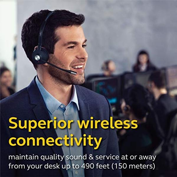 Auriculares inalámbricos Jabra Engage 65, estéreo: auriculares telefónicos con rendimiento inalámbrico líder en la industria, micrófono con cancelación de ruido avanzada y batería .