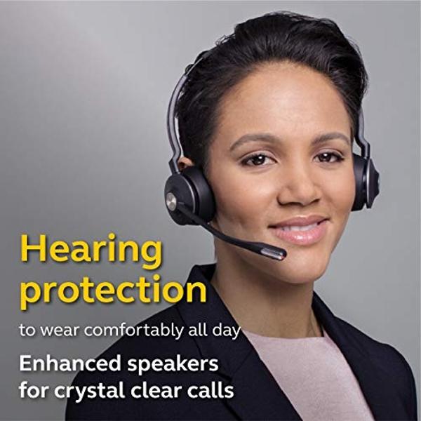Auriculares inalámbricos Jabra Engage 65, estéreo: auriculares telefónicos con rendimiento inalámbrico líder en la industria, micrófono con cancelación de ruido avanzada y batería .