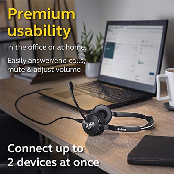 Auriculares inalámbricos Jabra Engage 65, estéreo: auriculares telefónicos con rendimiento inalámbrico líder en la industria, micrófono con cancelación de ruido avanzada y batería .