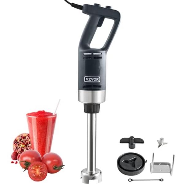 Batidora de mano Sangcon 3 en 1, eléctrica, de 400 W, con cuchillas de acero inoxidable, batidor y espumador de leche (roja).