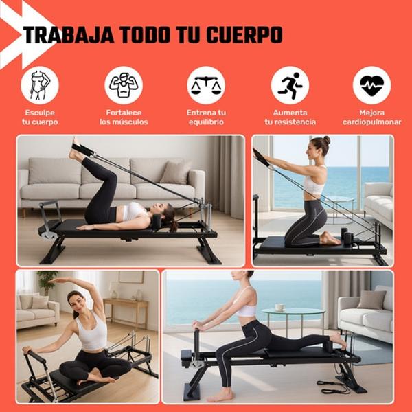 Cama Pilates Reformer Yoga Plegable Fitness 5 Resistencias Centurfit.
