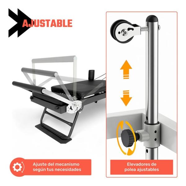Cama Pilates Reformer Yoga Plegable Fitness 5 Resistencias Centurfit.