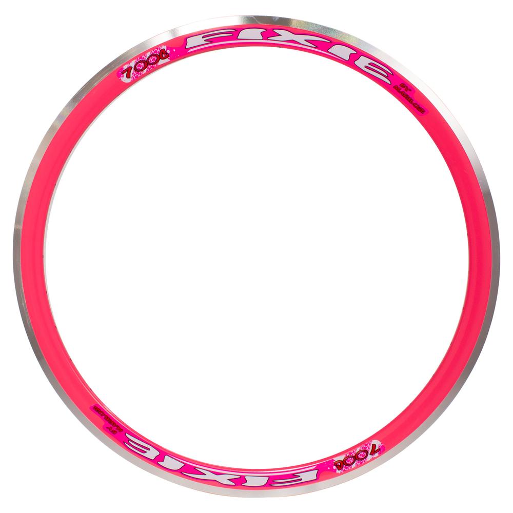 Rin para bicicleta 700 x 36 hoyos de aluminio aerodinamico rosa fluorescente Fixie Mariluz