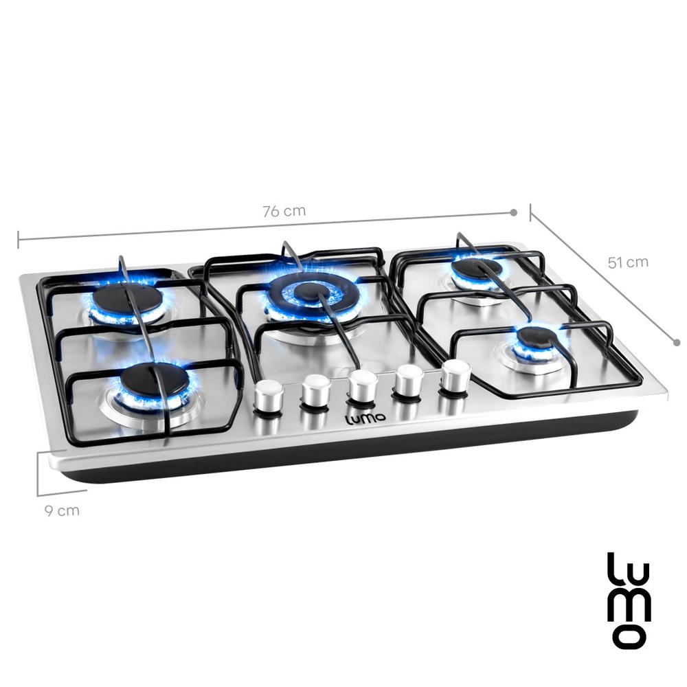 Parrilla Gas Acero Inox Rejilla de Hierro Reforzada 5 Quema