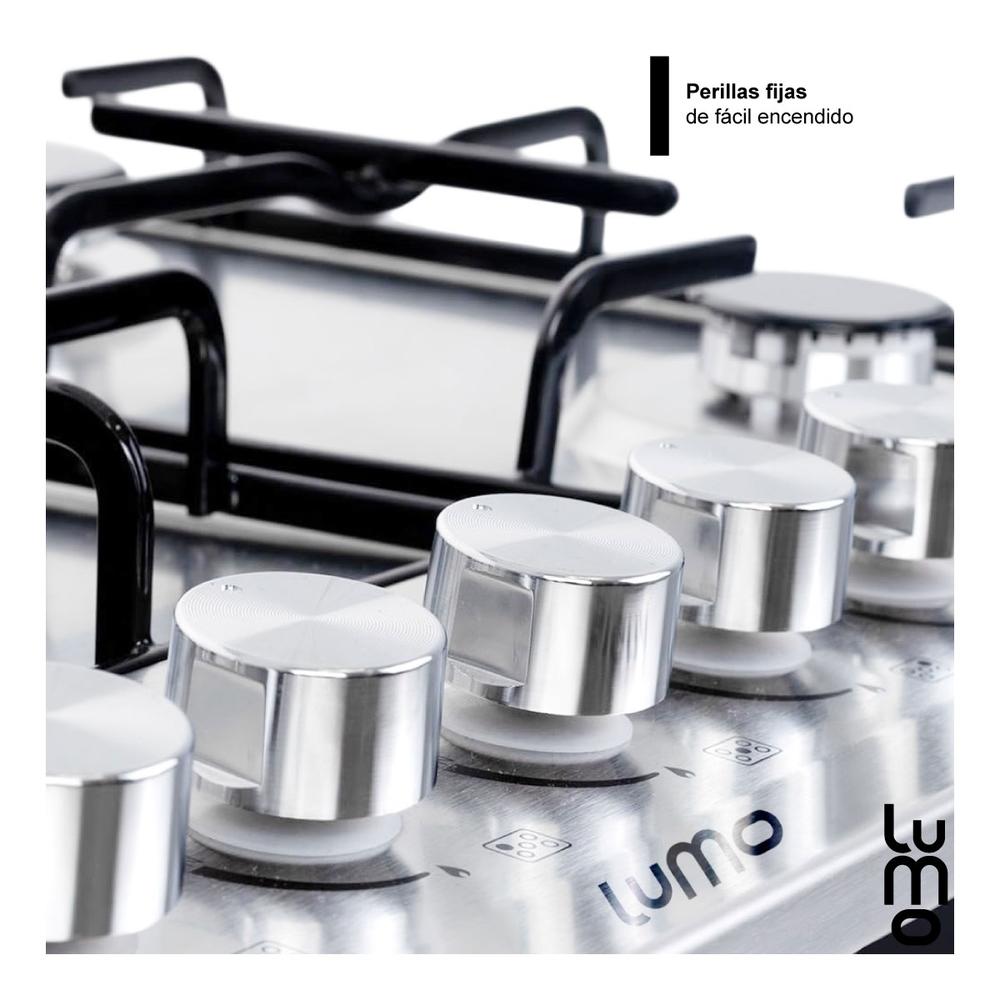 Parrilla Gas Acero Inox Rejilla de Hierro Reforzada 5 Quema