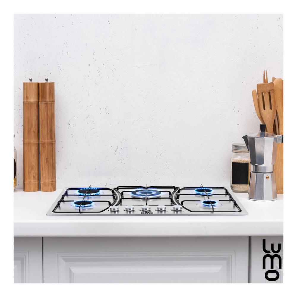 Parrilla Gas Acero Inox Rejilla de Hierro Reforzada 5 Quema