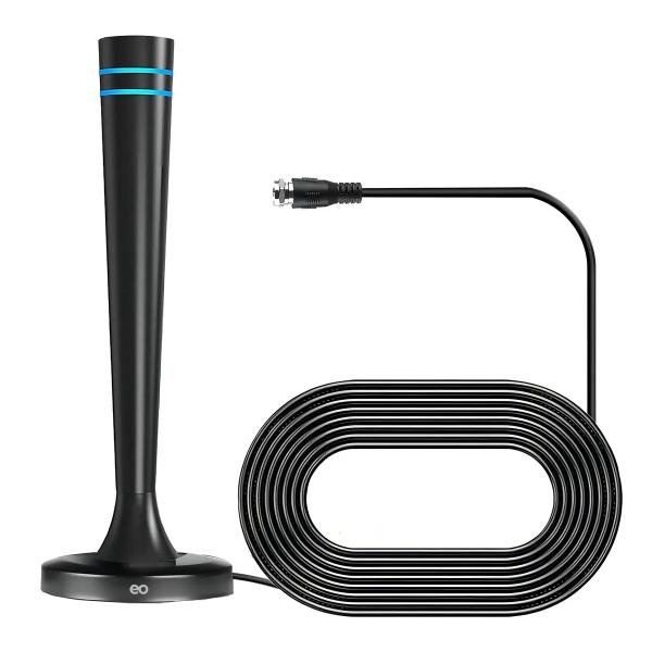 Antena Tv Digital hdtv para interiores 1080p 4k color negro