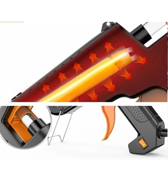 Pistola De Silicon Caliente Eléctrica Pegamento 50 Barras Malubero Negro
