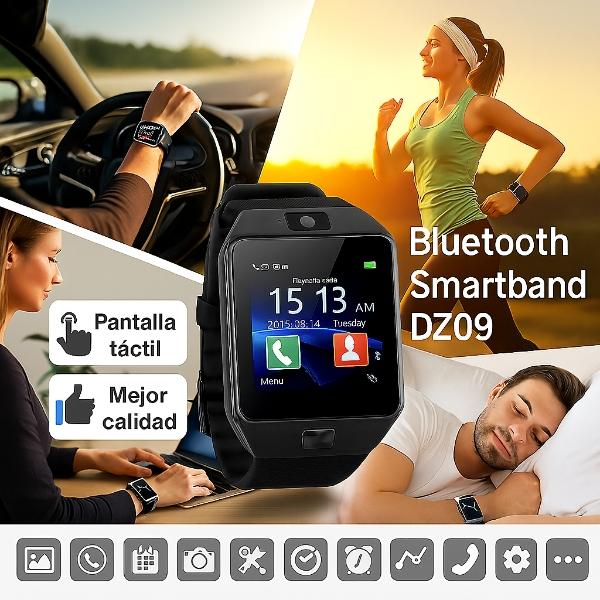 Smartwatch Dz09 Con Bluetooth, Cámara, Cronometro, Llamadas - Reloj Inteligente Negro